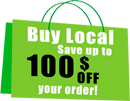 Shop Local and save up to $100 off your order